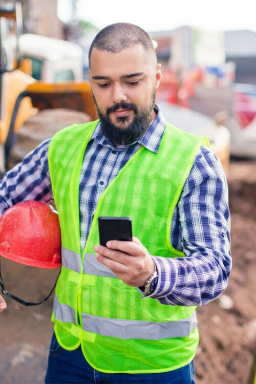 Construction Worker Checking Member Portal