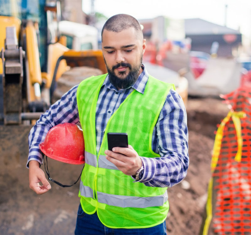 Construction Worker Checking Member Portal