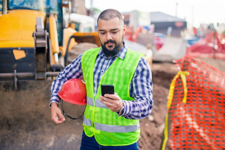Construction Worker Checking Member Portal